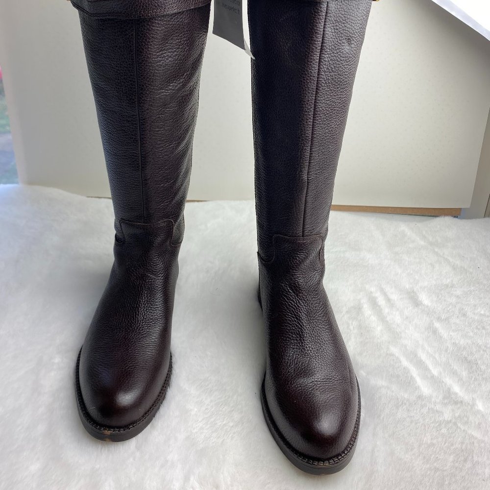 Franco Sarto Christoff Tall Brown Leather Riding Boots, NEW, Wide Calf, size 6.5 - Picture 3 of 10